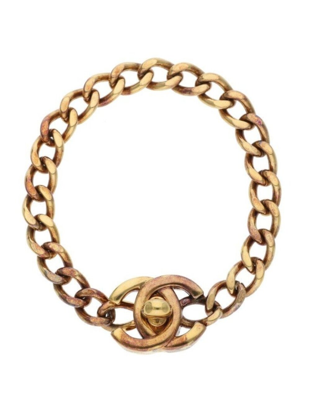 Chanel CC Logo Turnlock Chain Bracelet
